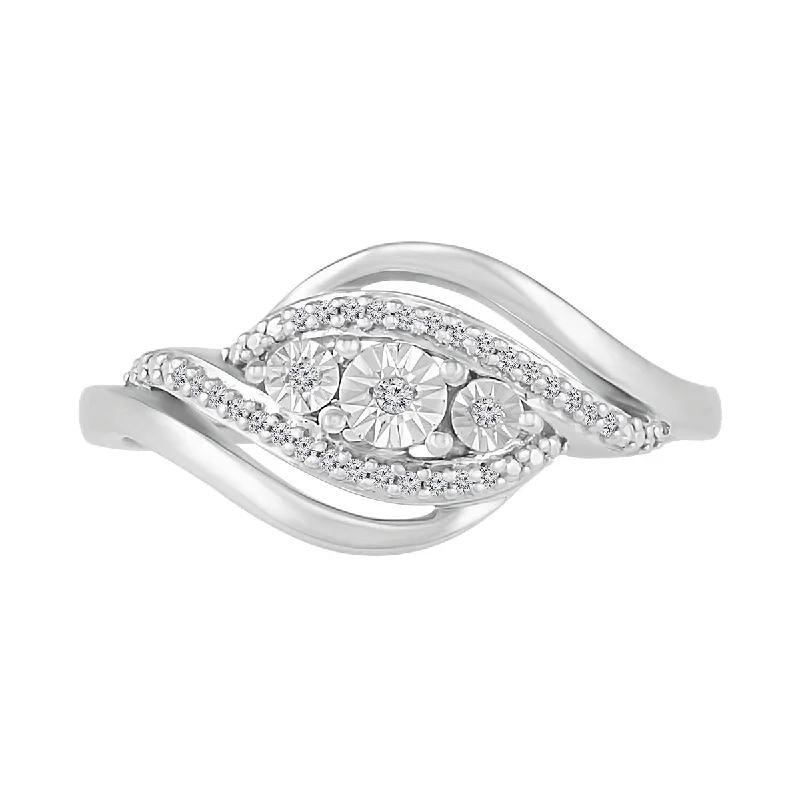 Elegant Jewelry At Unbeatable Offers – Shop Before It's Gone 1/15 CTW Diamond Cluster Three Stone Ring in Sterling Silver Elegant Jewelry At Unbeatable Offers – Shop Before It's Gone 1/15 CTW Diamond Cluster Three Stone Ring in Sterling Silver