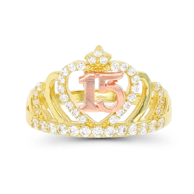 Exclusive Jewelry Bundles At Discounted Rates 10KT Yellow and Rose Gold Cubic Zirconia Quinceanera Ring Exclusive Jewelry Bundles At Discounted Rates 10KT Yellow and Rose Gold Cubic Zirconia Quinceanera Ring