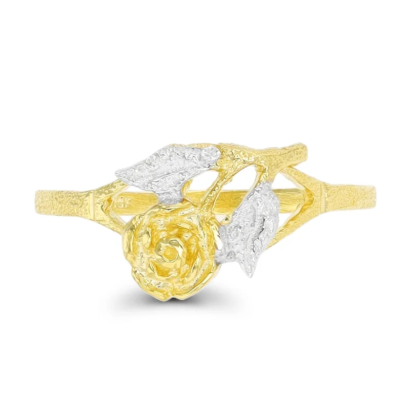 Buy More, Save More On Stunning Jewelry Designs 10KT Yellow Gold With Rhodium Plating Flower Ring Buy More, Save More On Stunning Jewelry Designs 10KT Yellow Gold With Rhodium Plating Flower Ring