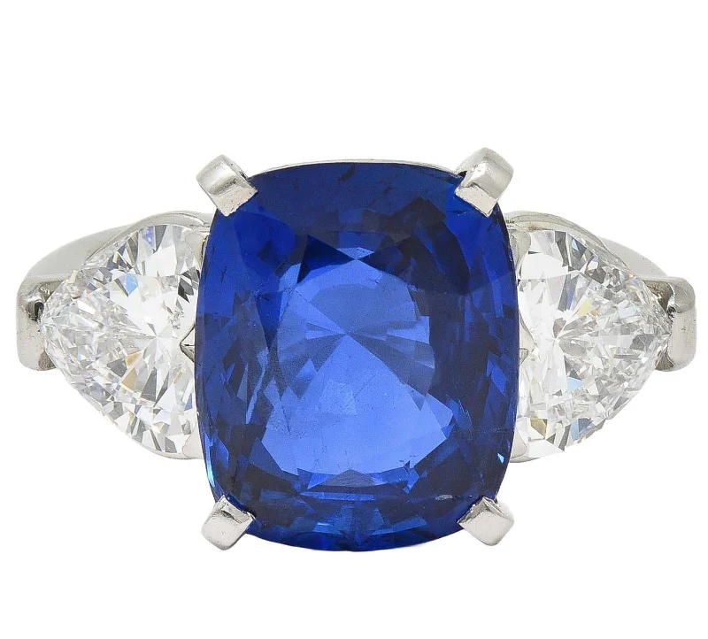 Huge Savings On Timeless Jewelry Collections Bulgari 10.22 CTW No Heat Sapphire Heart Cut Diamond Platinum Vintage Three Stone Ring GGL Huge Savings On Timeless Jewelry Collections Bulgari 10.22 CTW No Heat Sapphire Heart Cut Diamond Platinum Vintage Three Stone Ring GGL