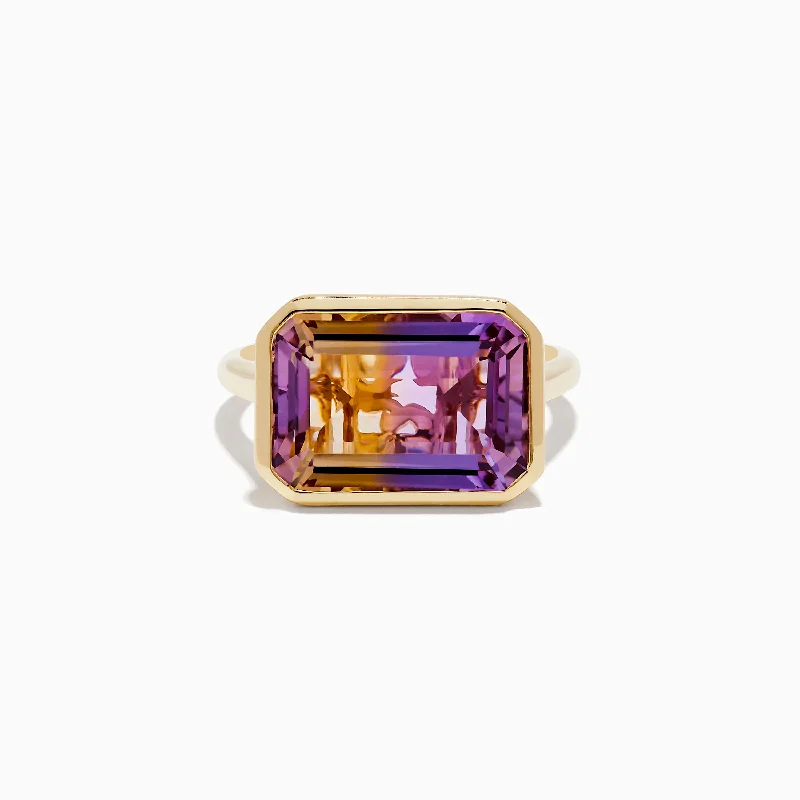 Shop Dazzling Jewelry At The Best Prices 14K Yellow Gold Ametrine Bezel Ring