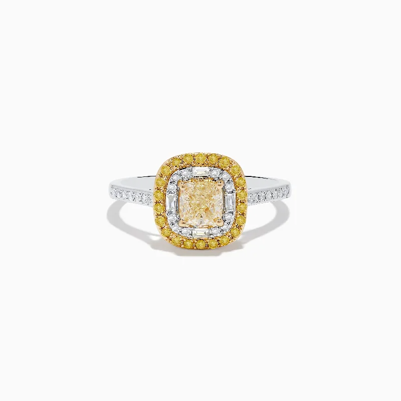 Fashion-Forward Geometric Jewelry For Contemporary Style Canare 14K Two-Tone Gold Yellow and White Diamond Ring