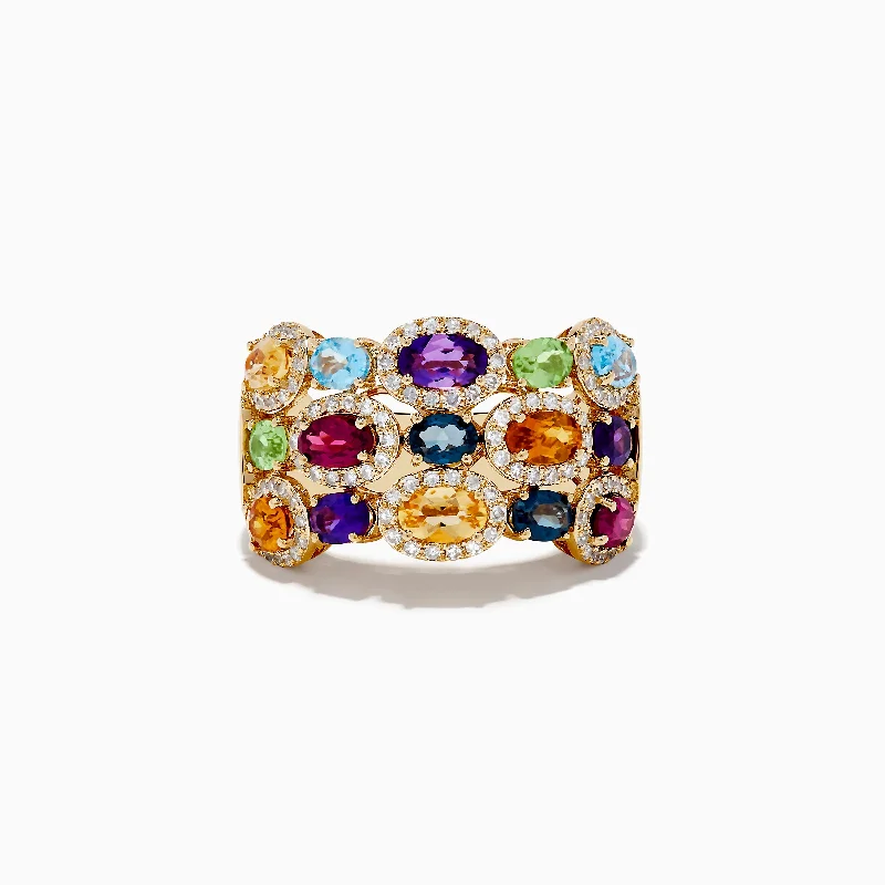 Seasonal Jewelry Clearance – Best Styles At The Lowest Prices Mosaic 14K Yellow Gold Multi Gemstone Ring