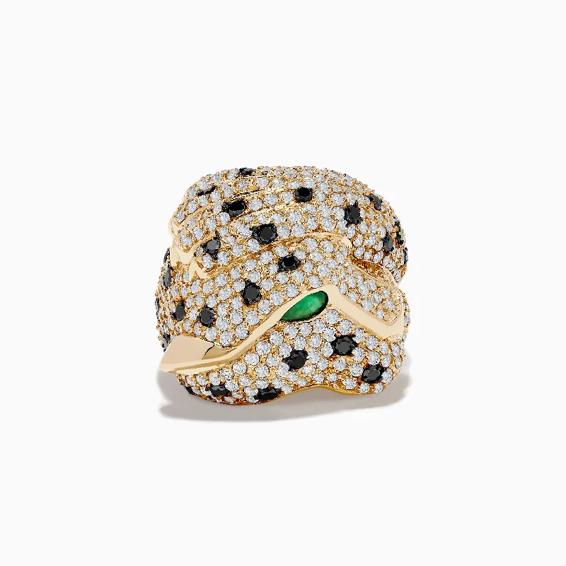 Personalized Jewelry Sale – Meaningful Gifts At Great Prices Signature 14K Yellow Gold Emerald, Black and White Diamond Ring Personalized Jewelry Sale – Meaningful Gifts At Great Prices Signature 14K Yellow Gold Emerald, Black and White Diamond Ring