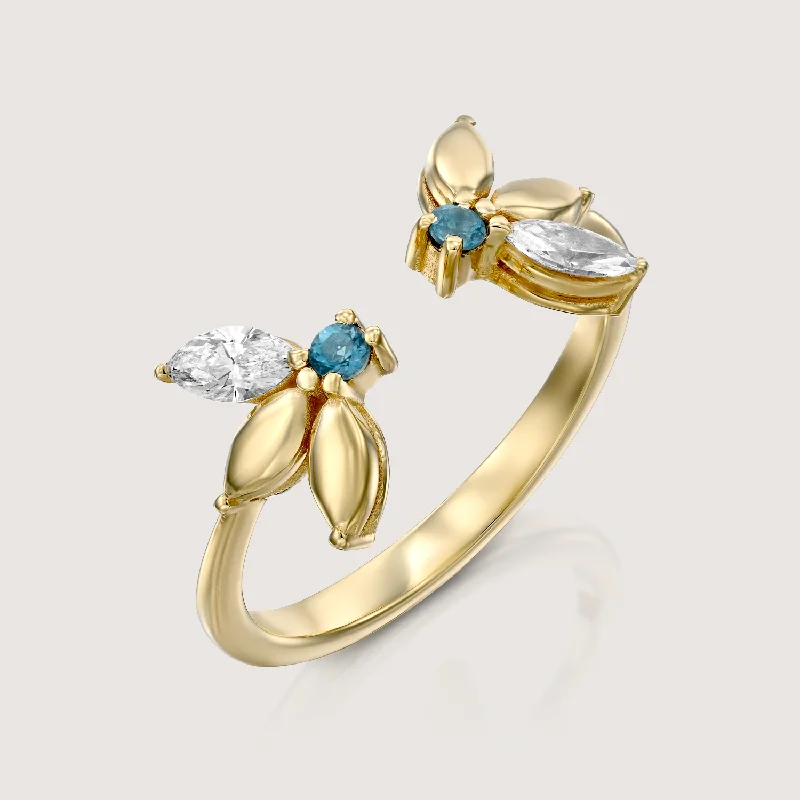 Exclusive Jewelry Sale – Sparkle For Less Enlarged Jeanne Bécu Open Gold Ring With Diamonds & Blue Topaz Exclusive Jewelry Sale – Sparkle For Less Enlarged Jeanne Bécu Open Gold Ring With Diamonds & Blue Topaz