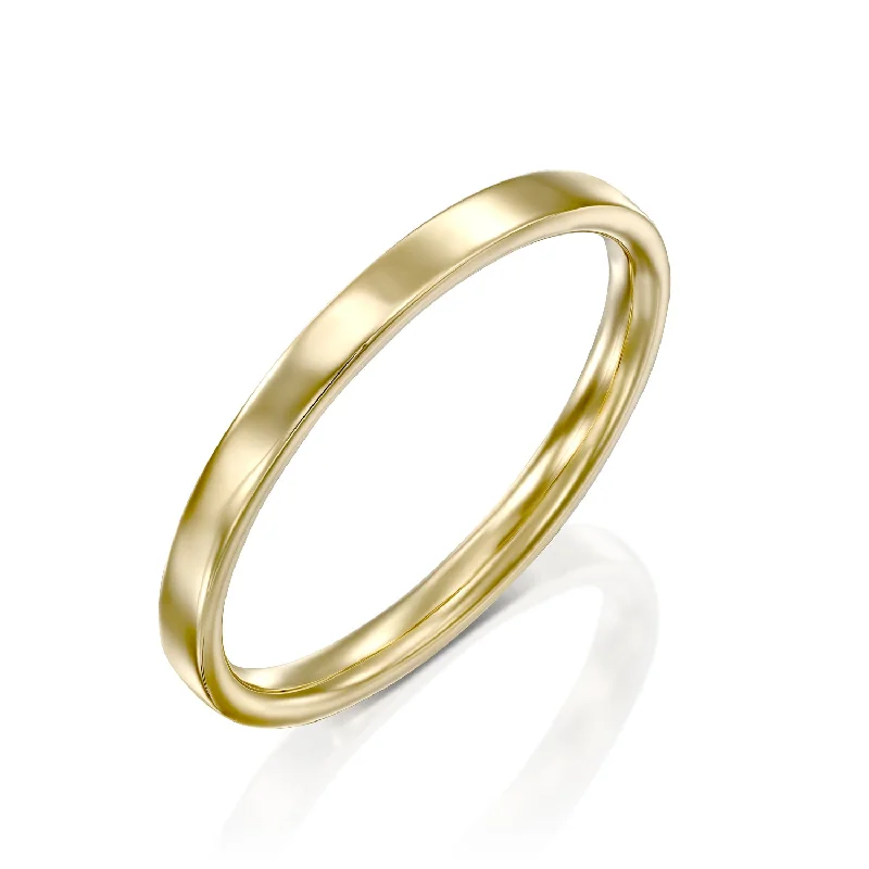 Bohemian-Inspired Jewelry For Free-Spirited Fashion Frankie Gold Wedding Band - 2mm