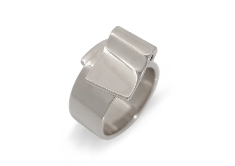 Affordable Luxury Jewelry For Every Occasion JW702 Folded Ring, White Gold & Platinum