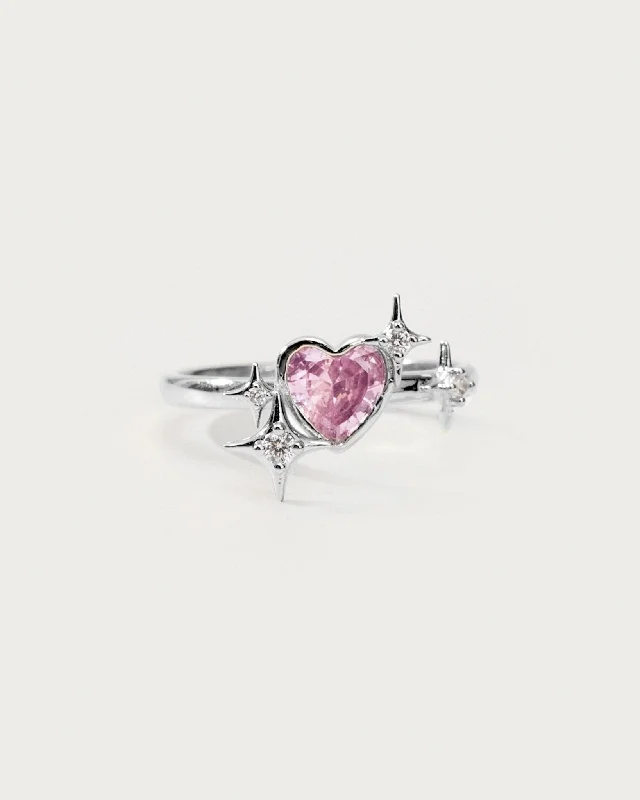 Premium Diamond Jewelry For Unforgettable Moments Sparkle Heart Ring in Silver