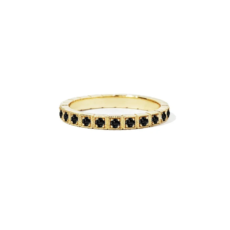 Shop Fine Jewelry With Amazing Deals 2mm Notched Deco Black Diamond Eternity Ring