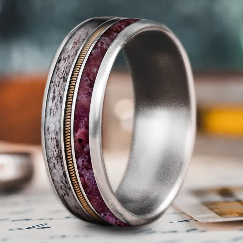High-Quality Gemstone Jewelry For Special Occasions Custom Design - 3-Inlay Metal Center Ring zBf1lBsPCK5Qn8c8SD08w5_W