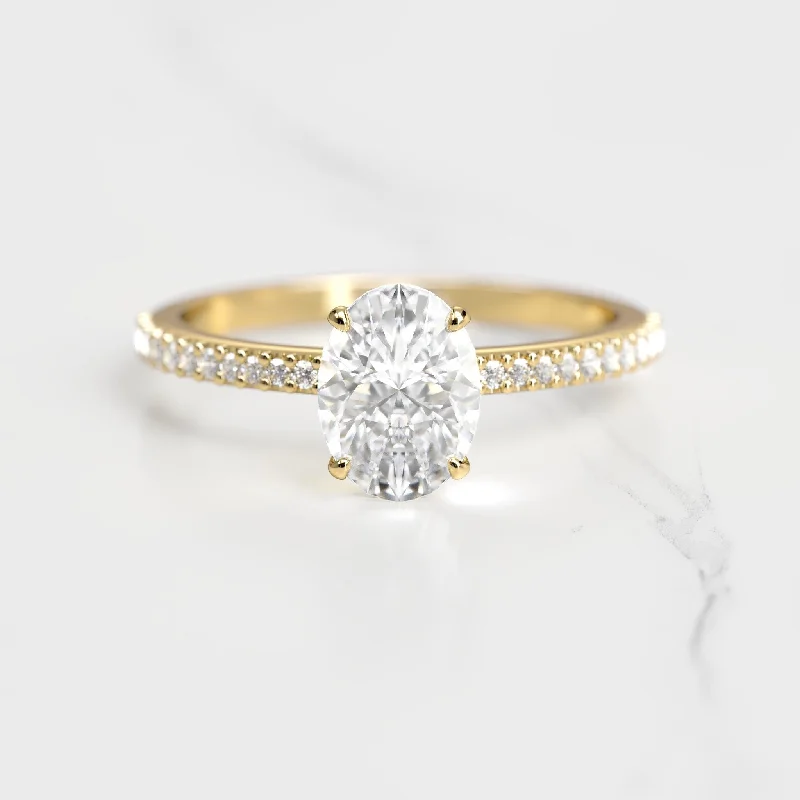 Holiday Jewelry Sale – Perfect Gifts At Great Prices Oval Half Pave Moissanite Ring Holiday Jewelry Sale – Perfect Gifts At Great Prices Oval Half Pave Moissanite Ring