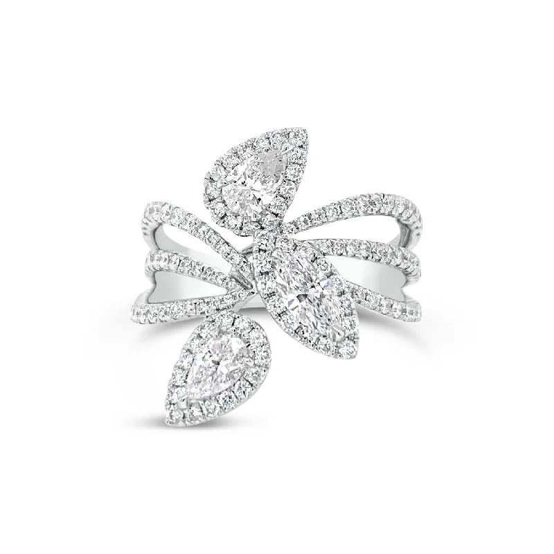Shop Handcrafted Jewelry At Special Promotional Rates Pear and Marquise-Shaped Diamond Statement Ring Shop Handcrafted Jewelry At Special Promotional Rates Pear and Marquise-Shaped Diamond Statement Ring