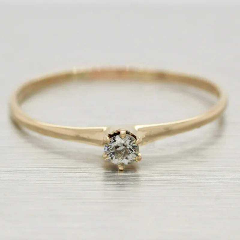 Last Chance To Shop High-End Jewelry At Markdown Prices Vintage 0.10ct Round Diamond Solitaire Engagement Ring - 14k Yellow Gold Last Chance To Shop High-End Jewelry At Markdown Prices Vintage 0.10ct Round Diamond Solitaire Engagement Ring - 14k Yellow Gold