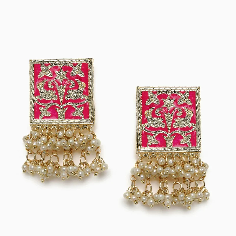 Shop Trending Jewelry With Exclusive Savings Meenakari Pearl Laheriya Studs
