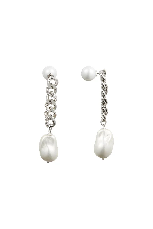 Special Jewelry Deals – Upgrade Your Collection Silver Chain Baroque Pearl Drop Earrings Special Jewelry Deals – Upgrade Your Collection Silver Chain Baroque Pearl Drop Earrings