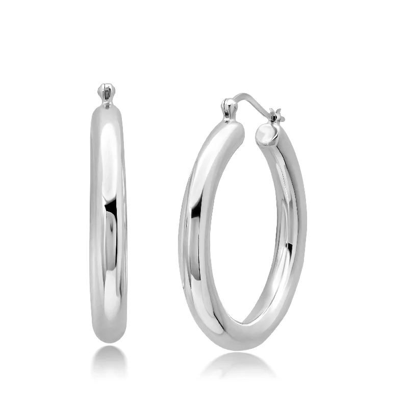 Unmissable Jewelry Sale – Shop Before It's Too Late Sterling Silver 40X5 MM Hoop Earrings