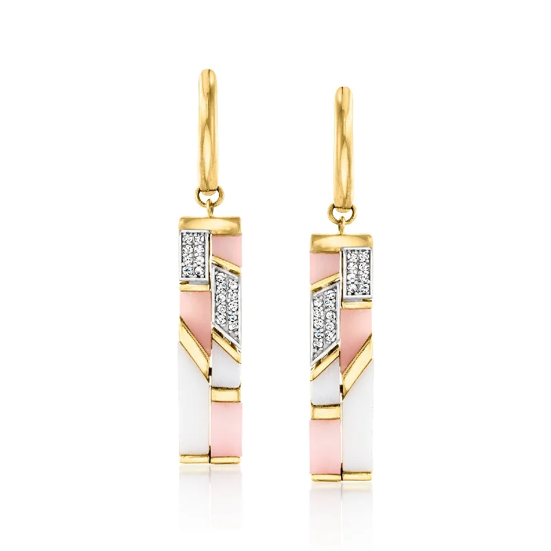 Must-Have Jewelry Pieces At Reduced Prices Ross-Simons Pink and White Opal Drop Earrings With . White Topaz in 18kt Gold Over Sterling
