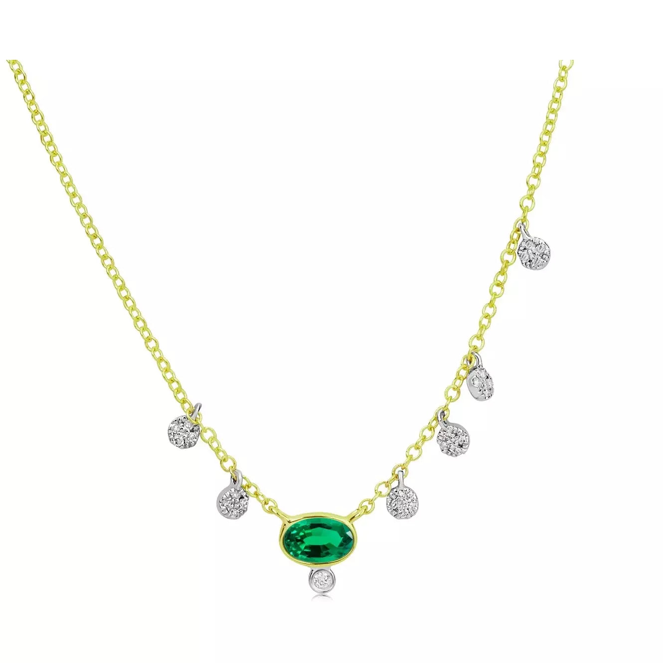 Exclusive Gemstone Jewelry Markdowns – Shop Now Meira T Emerald  and Diamond Heart Shape Necklace-Gold Paper Clip Chain