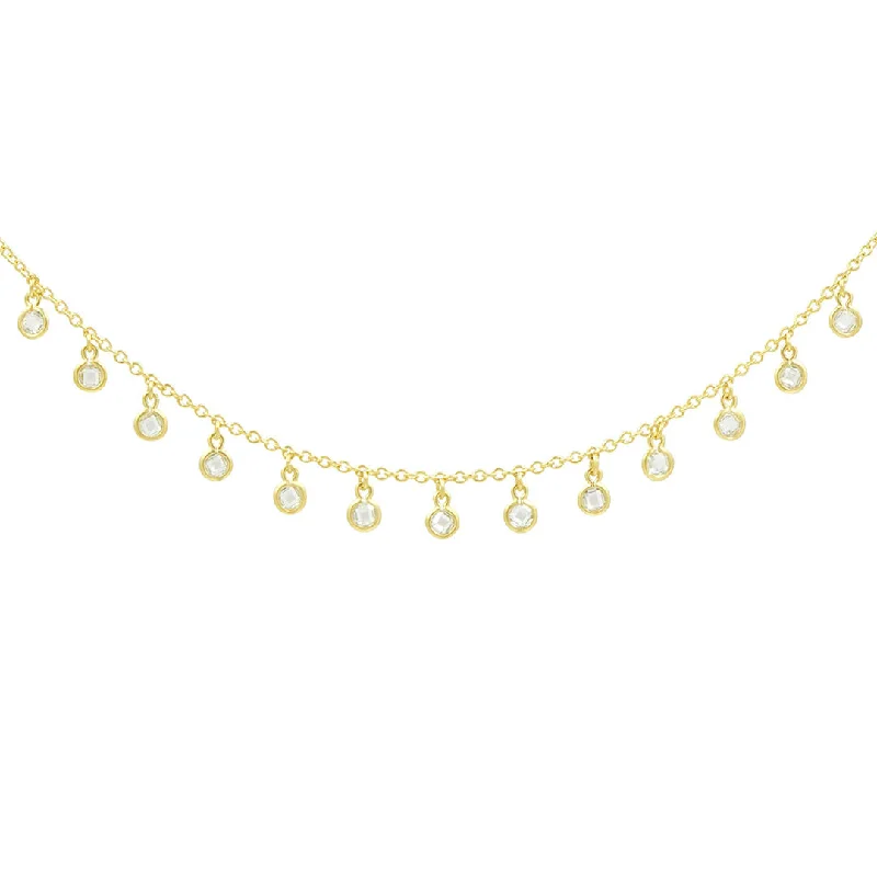 Affordable Glamour – Premium Jewelry For Less Freida Rothman Signature Bezel Drop Choker Necklace