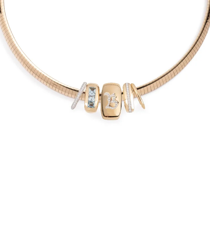 Seasonal Jewelry Deals – Elevate Your Style Oversized Heart Slide - Initials & Numbers : Medium Sleek Collar Necklace