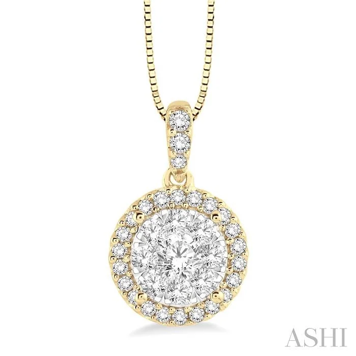 Don't Miss Out On Jaw-Dropping Jewelry Discounts ROUND SHAPE HALO LOVEBRIGHT ESSENTIAL DIAMOND PENDANT