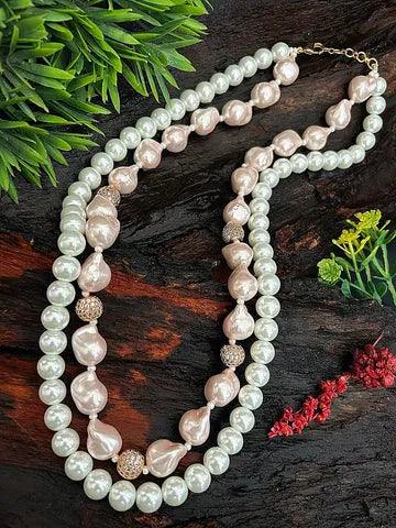 Special Jewelry Deals – Upgrade Your Collection 2 Line Mala Necklace with Natural Pearls and organic Boraque pearls Necklace Set Special Jewelry Deals – Upgrade Your Collection 2 Line Mala Necklace with Natural Pearls and organic Boraque pearls Necklace Set