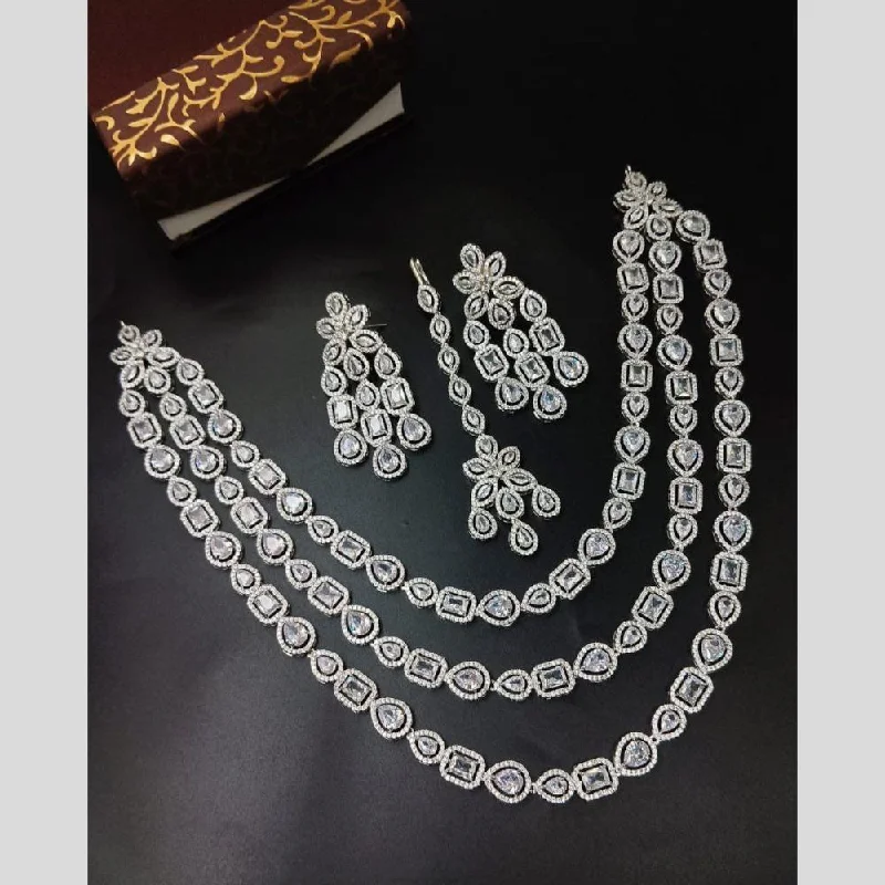 Exclusive Jewelry Offers – Sparkle For Less Aamrapali Silver Plated American Diamond Necklace Set Exclusive Jewelry Offers – Sparkle For Less Aamrapali Silver Plated American Diamond Necklace Set