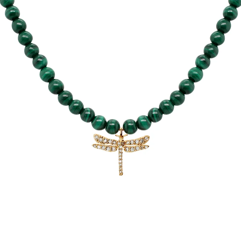 Handcrafted Jewelry Sale – Unique Designs At Low Prices Dragonfly Necklace 18K Gold Plated Necklace w. Malachite & Diamond Handcrafted Jewelry Sale – Unique Designs At Low Prices Dragonfly Necklace 18K Gold Plated Necklace w. Malachite & Diamond