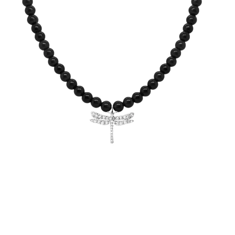 Exclusive Jewelry Sale – Sparkle For Less Black Dragonfly Silver Necklace w. Onyx & Diamond Exclusive Jewelry Sale – Sparkle For Less Black Dragonfly Silver Necklace w. Onyx & Diamond