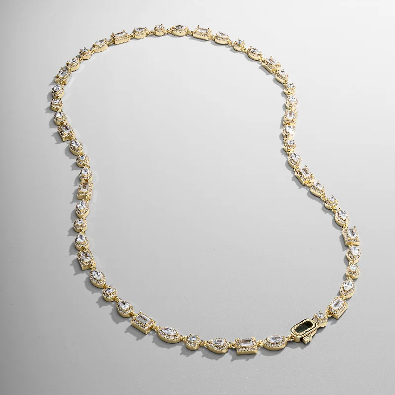 Exclusive Online Discounts On Stylish Jewelry Mixed Cluster Linked Necklace (Gold)