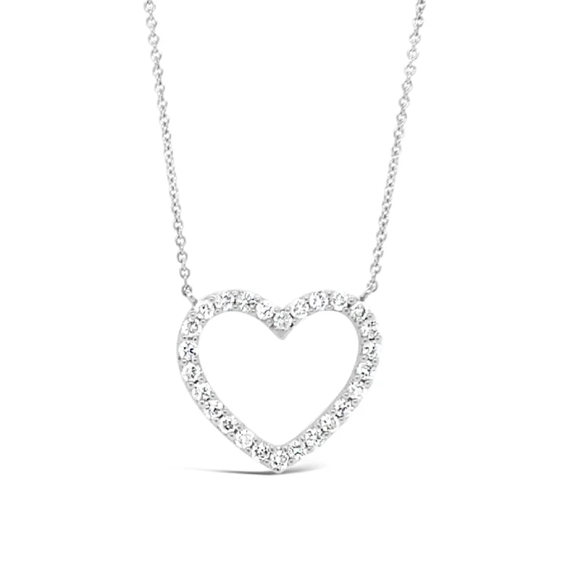 Exclusive Jewelry Sale – Shine For Less Diamond Heart Outline Pendant Necklace