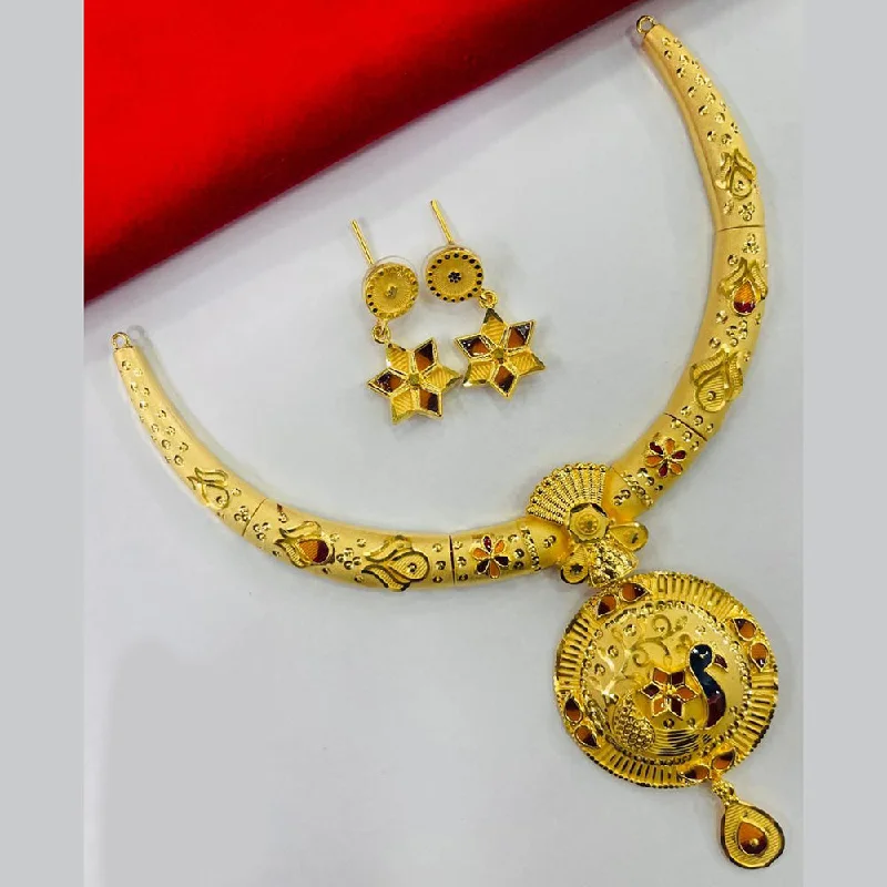 Affordable Luxury Jewelry For Every Occasion FS Collection Gold Plated Meenakari Necklace Set