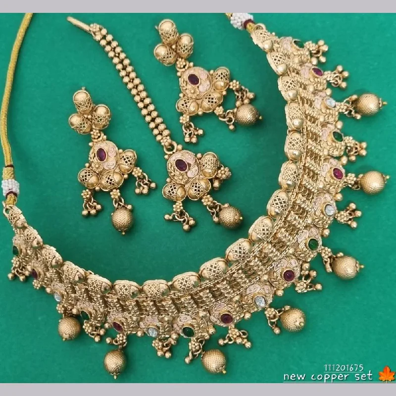 Flash Sale On Stunning Jewelry – Don't Miss Out FS Collection Gold Plated Pota Stone Choker Necklace Set Flash Sale On Stunning Jewelry – Don't Miss Out FS Collection Gold Plated Pota Stone Choker Necklace Set