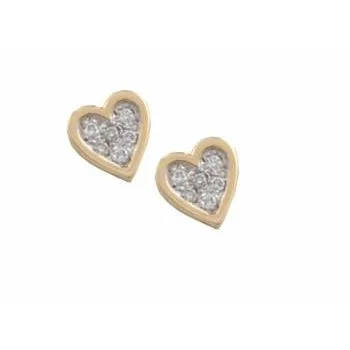 Discounted Jewelry For A Glamorous Look Hearts with Gold Ridge and Pave Diamond Center Earrings Discounted Jewelry For A Glamorous Look Hearts with Gold Ridge and Pave Diamond Center Earrings
