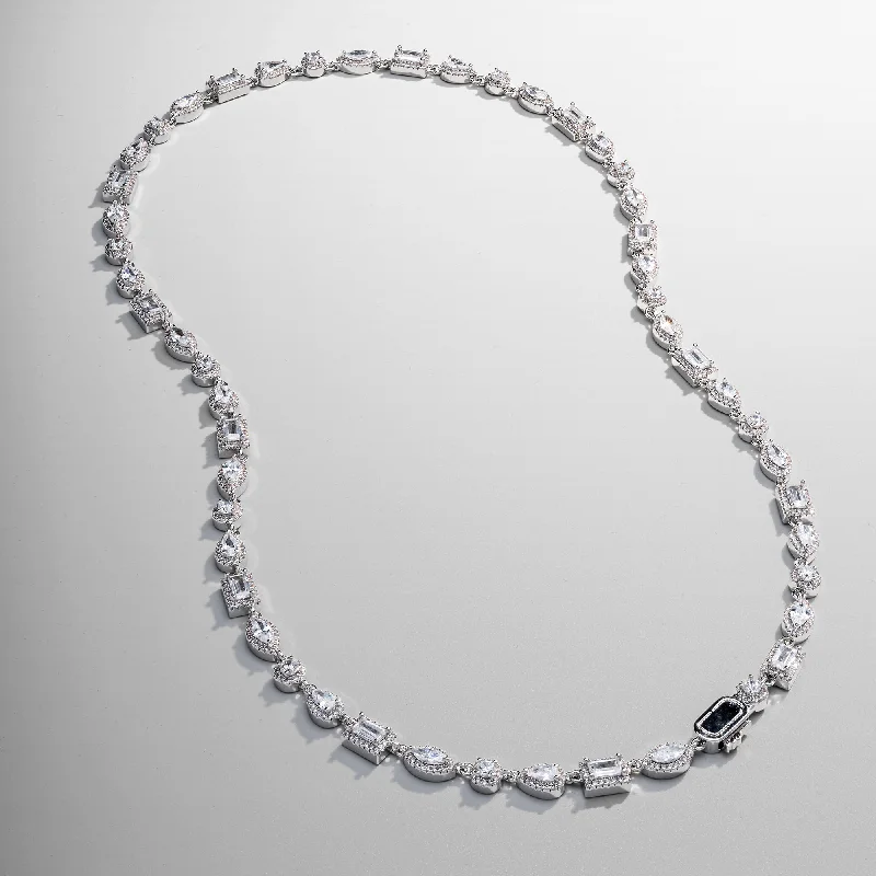 Exclusive Jewelry Discounts – Shop Now For Savings Mixed Cluster Linked Necklace (Silver)