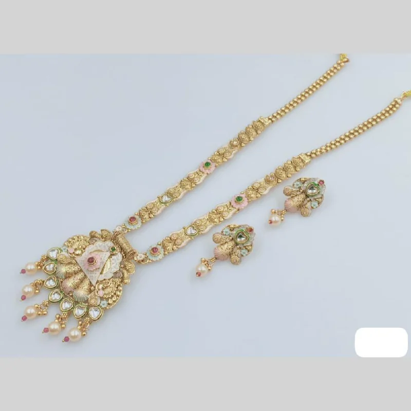 Timeless Jewelry At Special Discount Rates Rani Sati Jewels Gold Plated Kundan Stone And Meenakari Long Necklace Set Timeless Jewelry At Special Discount Rates Rani Sati Jewels Gold Plated Kundan Stone And Meenakari Long Necklace Set