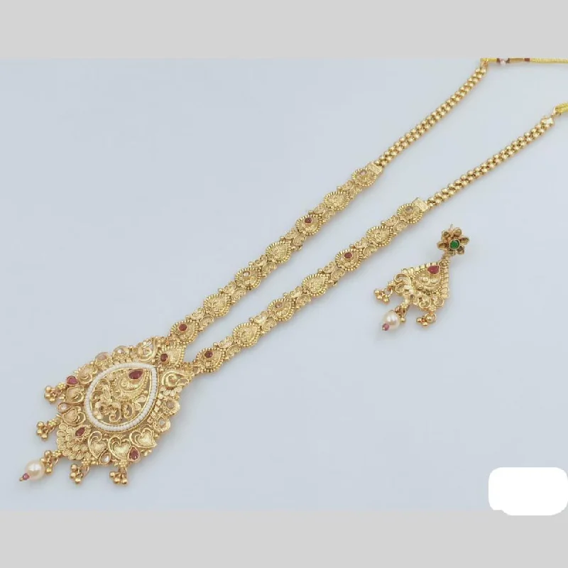 Luxury Meets Affordability – Jewelry Sale Now Live Rani Sati Jewels Gold Plated Pota Stone And Pearl Long Necklace Set Luxury Meets Affordability – Jewelry Sale Now Live Rani Sati Jewels Gold Plated Pota Stone And Pearl Long Necklace Set