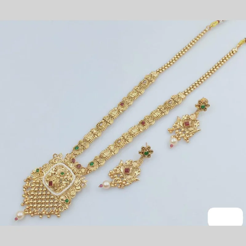 Limited-Stock Jewelry Sale – Once It's Gone, It's Gone Rani Sati Jewels Gold Plated Pota Stone And Pearl Long Necklace Set Limited-Stock Jewelry Sale – Once It's Gone, It's Gone Rani Sati Jewels Gold Plated Pota Stone And Pearl Long Necklace Set