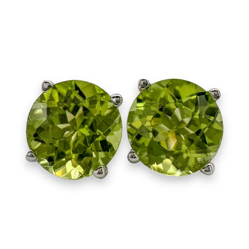 Huge Savings On Timeless Jewelry Collections 14K W Gold 1.70cttw 6mm Round Peridot Earrings