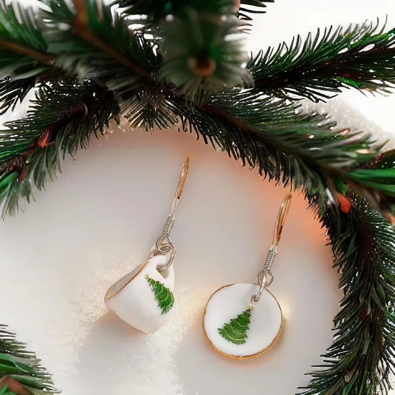 Fashion-Forward Jewelry At Exclusive Discounts Adorable Christmas Tea Cup Earring Set Fashion-Forward Jewelry At Exclusive Discounts Adorable Christmas Tea Cup Earring Set