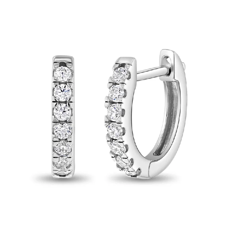 Exclusive Gemstone Jewelry At Special Prices Small Multi Clear CZ 9mm Kids / Children's / Girls Earrings Hoop/Huggie Safety Latch - Sterling Silver