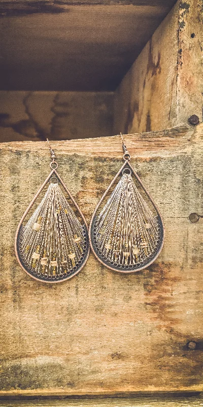 Delicate Crystal Jewelry For Sophisticated Charm Large String and Wood Drop Earrings Delicate Crystal Jewelry For Sophisticated Charm Large String and Wood Drop Earrings