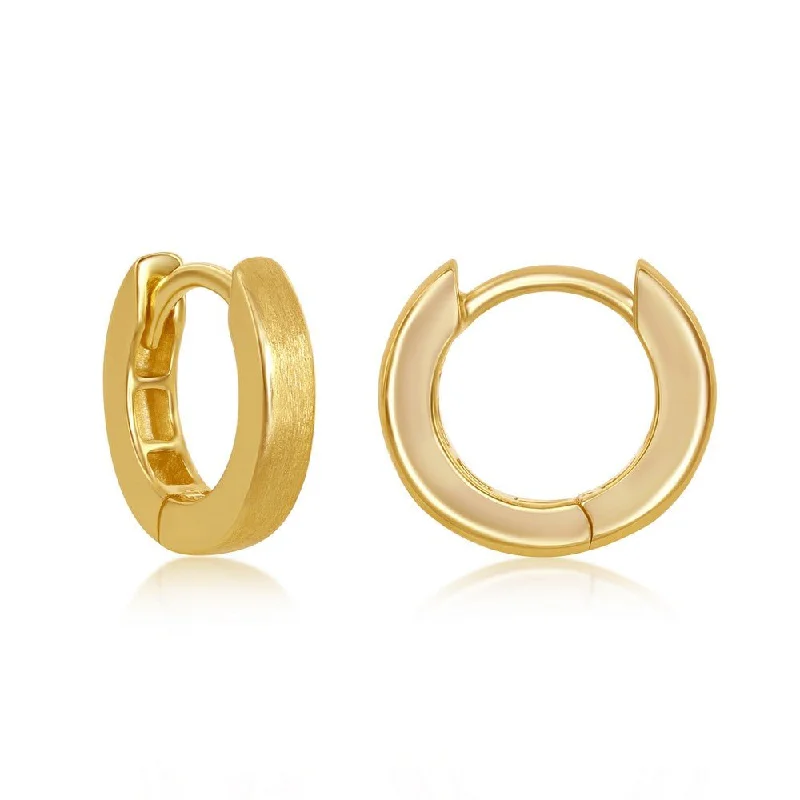 Personalized Jewelry At Special Discount Rates YGP Sterling Brushed Huggie Hoop Earrings