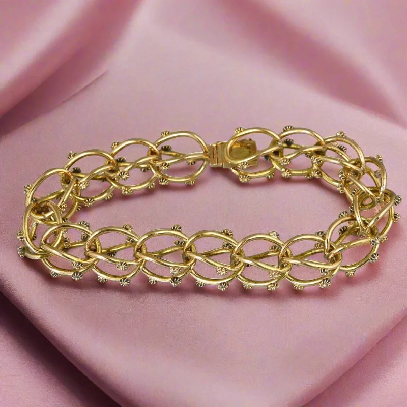 The Biggest Jewelry Sale Of The Year Is Here 18K Solid Gold Cannetille Flower Etruscan Bracelet, 39.5 gms The Biggest Jewelry Sale Of The Year Is Here 18K Solid Gold Cannetille Flower Etruscan Bracelet, 39.5 gms