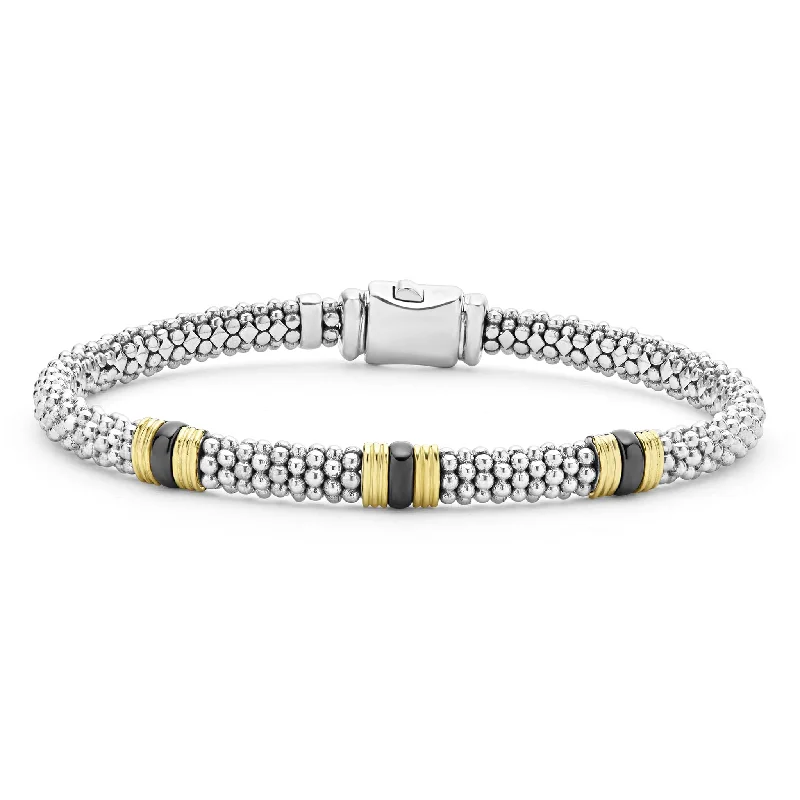 Glamorous Jewelry, Glamorous Deals – Shop Now Black Caviar 18K Gold and Ceramic Triple Station Caviar Bracelet | 6mm Glamorous Jewelry, Glamorous Deals – Shop Now Black Caviar 18K Gold and Ceramic Triple Station Caviar Bracelet | 6mm