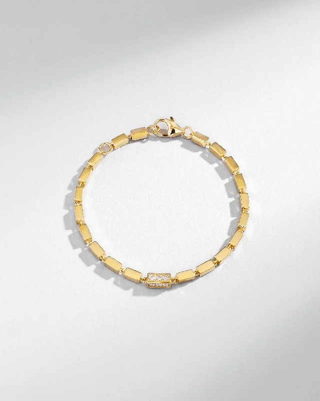Buy More, Save More – Special Jewelry Discounts Block-Chain Single Pave Diamond Thick Bracelet