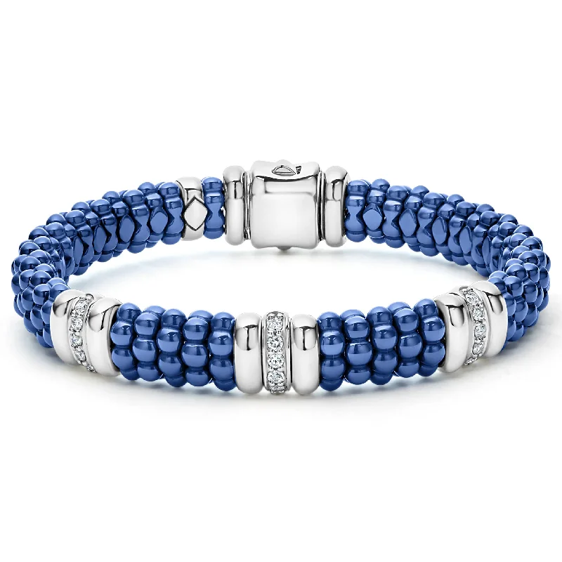 Elevate Your Jewelry Collection With Limited-Time Savings Blue Caviar Three Station Ceramic Diamond Bracelet | 9mm