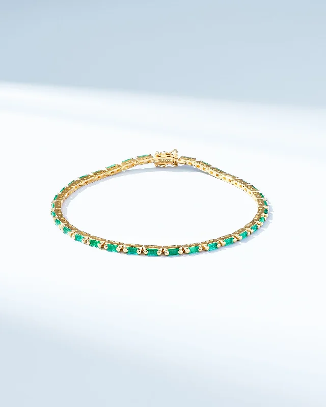 Get Ready To Sparkle – Special Jewelry Discounts Linear Emerald Tennis Bracelet