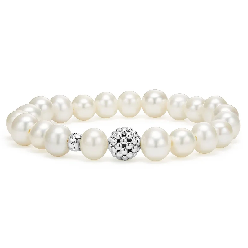 Handcrafted Beauty At Affordable Prices Maya Pearl Silver Station Bead Bracelet