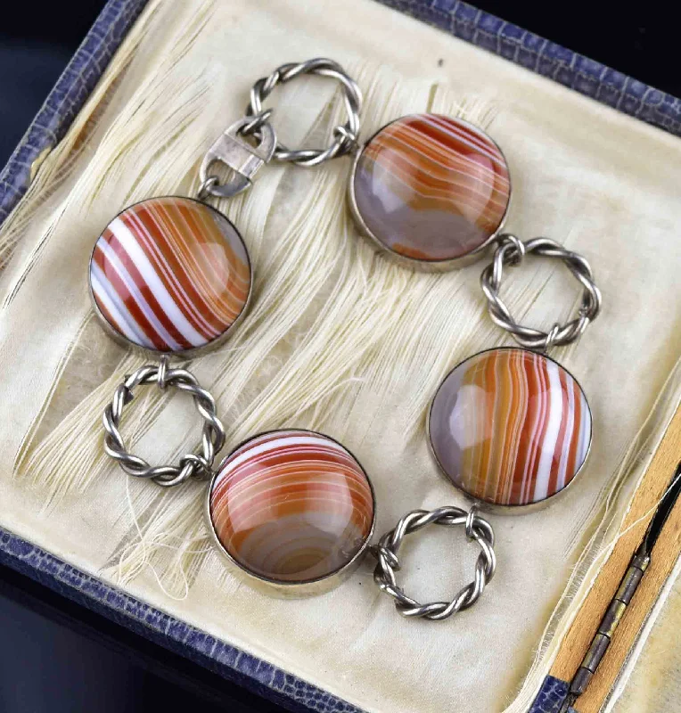 Timeless Jewelry At Special Discount Rates Sterling Silver Scottish Carnelian Banded Agate Bracelet Timeless Jewelry At Special Discount Rates Sterling Silver Scottish Carnelian Banded Agate Bracelet